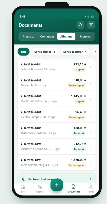 App de ventas GestioERP · Documentos