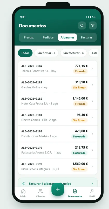 App de ventas GestioERP · Documentos